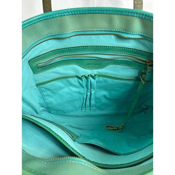 Old Trend Aqua Leather Pattern Prism Tote Bag Purse - Picture 14 of 16